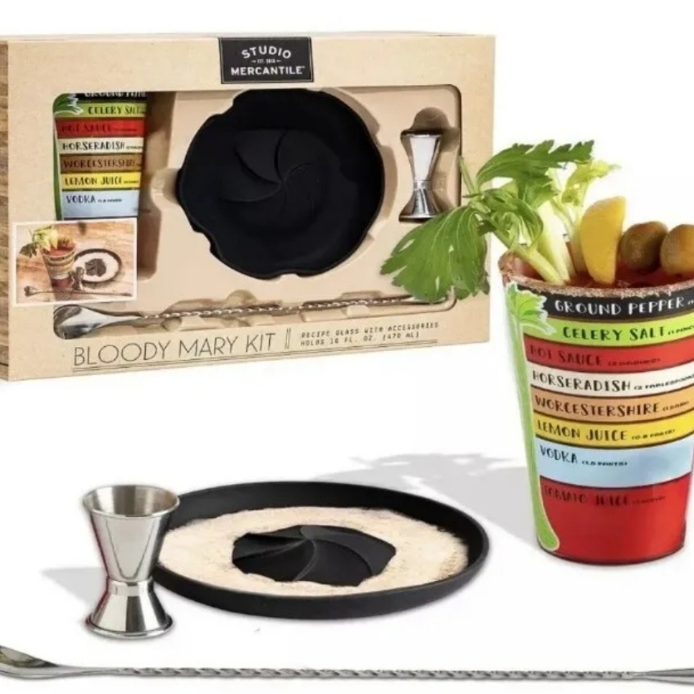 Studio Mercantile Bloody Mary Kit - Recipe Glass, 3 Pieces Set
